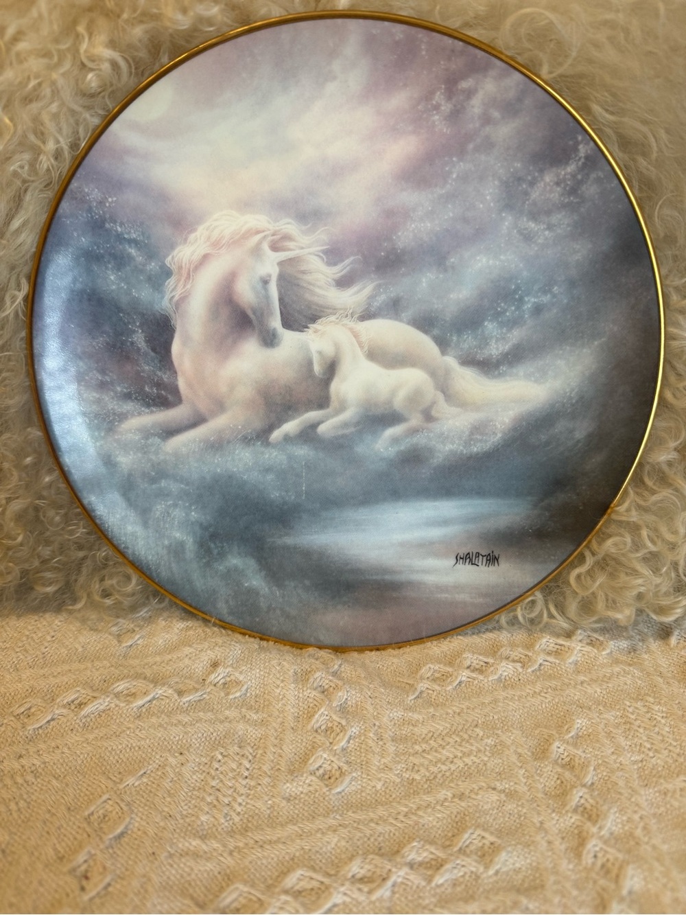 Vintage 1992 Hamilton Collection “A Mothers Love” a Unicorn Plate